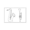 Picture of Saxophone _GroupedProduct_Rectangle_Landscape_Framed_Matted_