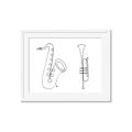 Picture of Saxophone _GroupedProduct_Rectangle_Landscape_Framed_Matted_