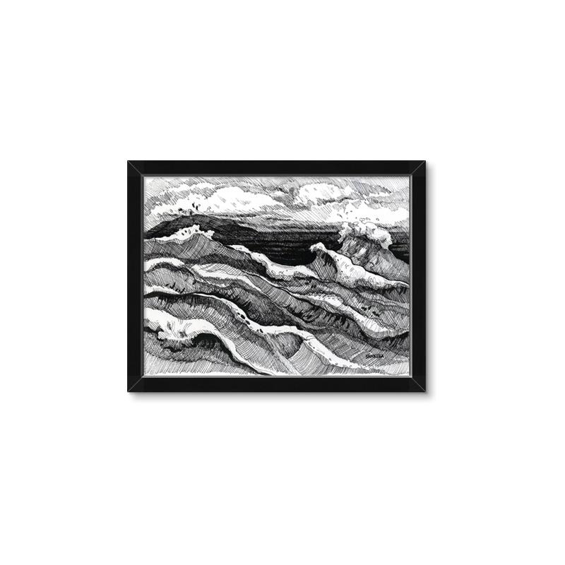 Picture of Seascape Sketch _GroupedProduct_Rectangle_Landscape_Framed_Matted_