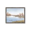 Picture of Three Cabin And Loons _GroupedProduct_Rectangle_Landscape_Framed_Matted_