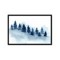 Picture of Misty Forest Blue Trees _GroupedProduct_Rectangle_Landscape_Framed_Matted_