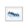 Picture of Misty Forest Blue Trees _GroupedProduct_Rectangle_Landscape_Framed_Matted_