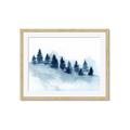 Picture of Misty Forest Blue Trees _GroupedProduct_Rectangle_Landscape_Framed_Matted_