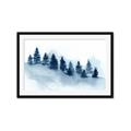 Picture of Misty Forest Blue Trees _GroupedProduct_Rectangle_Landscape_Framed_Matted_