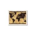 Picture of Brick Wall World Map _GroupedProduct_Rectangle_Landscape_Framed_Matted_