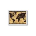 Picture of Brick Wall World Map _GroupedProduct_Rectangle_Landscape_Framed_Matted_