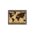 Picture of Brick Wall World Map _GroupedProduct_Rectangle_Landscape_Framed_Matted_