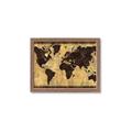 Picture of Brick Wall World Map _GroupedProduct_Rectangle_Landscape_Framed_Matted_