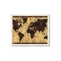 Picture of Brick Wall World Map _GroupedProduct_Rectangle_Landscape_Framed_Matted_