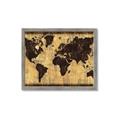 Picture of Brick Wall World Map _GroupedProduct_Rectangle_Landscape_Framed_Matted_