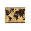 Picture of Brick Wall World Map _GroupedProduct_Rectangle_Landscape_Framed_Matted_