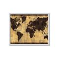Picture of Brick Wall World Map _GroupedProduct_Rectangle_Landscape_Framed_Matted_