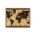 Picture of Brick Wall World Map _GroupedProduct_Rectangle_Landscape_Framed_Matted_
