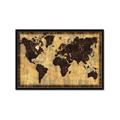 Picture of Brick Wall World Map _GroupedProduct_Rectangle_Landscape_Framed_Matted_