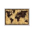 Picture of Brick Wall World Map _GroupedProduct_Rectangle_Landscape_Framed_Matted_