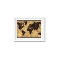 Picture of Brick Wall World Map _GroupedProduct_Rectangle_Landscape_Framed_Matted_