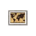 Picture of Brick Wall World Map _GroupedProduct_Rectangle_Landscape_Framed_Matted_
