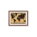 Picture of Brick Wall World Map _GroupedProduct_Rectangle_Landscape_Framed_Matted_