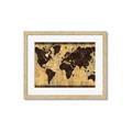 Picture of Brick Wall World Map _GroupedProduct_Rectangle_Landscape_Framed_Matted_