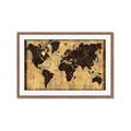 Picture of Brick Wall World Map _GroupedProduct_Rectangle_Landscape_Framed_Matted_