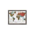 Picture of Newspaper World map  _GroupedProduct_Rectangle_Landscape_Framed_Matted_