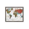 Picture of Newspaper World map  _GroupedProduct_Rectangle_Landscape_Framed_Matted_