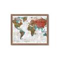 Picture of Newspaper World map  _GroupedProduct_Rectangle_Landscape_Framed_Matted_