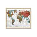 Picture of Newspaper World map  _GroupedProduct_Rectangle_Landscape_Framed_Matted_