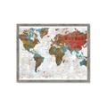 Picture of Newspaper World map  _GroupedProduct_Rectangle_Landscape_Framed_Matted_