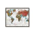 Picture of Newspaper World map  _GroupedProduct_Rectangle_Landscape_Framed_Matted_