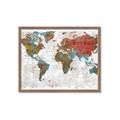 Picture of Newspaper World map  _GroupedProduct_Rectangle_Landscape_Framed_Matted_