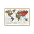 Picture of Newspaper World map  _GroupedProduct_Rectangle_Landscape_Framed_Matted_