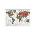 Picture of Newspaper World map  _GroupedProduct_Rectangle_Landscape_Framed_Matted_