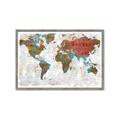 Picture of Newspaper World map  _GroupedProduct_Rectangle_Landscape_Framed_Matted_