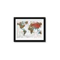 Picture of Newspaper World map  _GroupedProduct_Rectangle_Landscape_Framed_Matted_