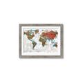 Picture of Newspaper World map  _GroupedProduct_Rectangle_Landscape_Framed_Matted_