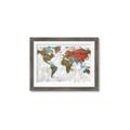Picture of Newspaper World map  _GroupedProduct_Rectangle_Landscape_Framed_Matted_