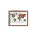 Picture of Newspaper World map  _GroupedProduct_Rectangle_Landscape_Framed_Matted_