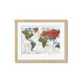 Picture of Newspaper World map  _GroupedProduct_Rectangle_Landscape_Framed_Matted_