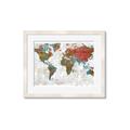 Picture of Newspaper World map  _GroupedProduct_Rectangle_Landscape_Framed_Matted_