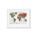 Picture of Newspaper World map  _GroupedProduct_Rectangle_Landscape_Framed_Matted_