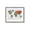 Picture of Newspaper World map  _GroupedProduct_Rectangle_Landscape_Framed_Matted_