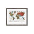 Picture of Newspaper World map  _GroupedProduct_Rectangle_Landscape_Framed_Matted_