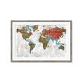 Picture of Newspaper World map  _GroupedProduct_Rectangle_Landscape_Framed_Matted_