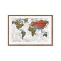 Picture of Newspaper World map  _GroupedProduct_Rectangle_Landscape_Framed_Matted_
