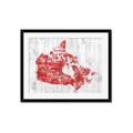 Picture of Canada Map Grey Background _GroupedProduct_Rectangle_Landscape_Framed_Matted_