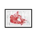 Picture of Canada Map Grey Background _GroupedProduct_Rectangle_Landscape_Framed_Matted_