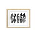 Picture of B&W Surfboards _GroupedProduct_Rectangle_Landscape_Framed_Matted_