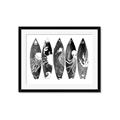 Picture of B&W Surfboards _GroupedProduct_Rectangle_Landscape_Framed_Matted_