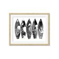 Picture of B&W Surfboards _GroupedProduct_Rectangle_Landscape_Framed_Matted_
